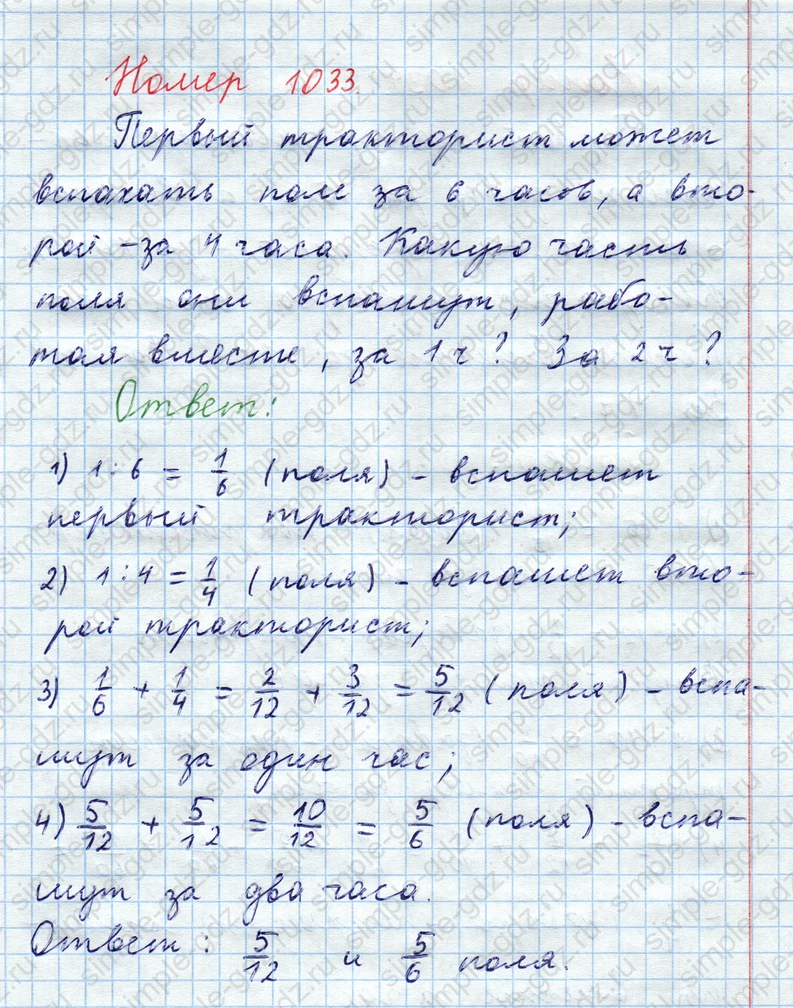 matematika class-5  Математика 5 класс учебник Мерзляк, Полонский - 1 Часть страница 1033 ответ 1033