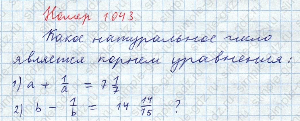 matematika class-5  Математика 5 класс учебник Мерзляк, Полонский - 1 Часть страница 1043 ответ 1043
