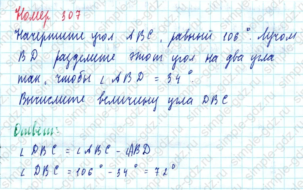matematika class-5  Математика 5 класс учебник Мерзляк, Полонский - 1 Часть страница 307 ответ Номер 307