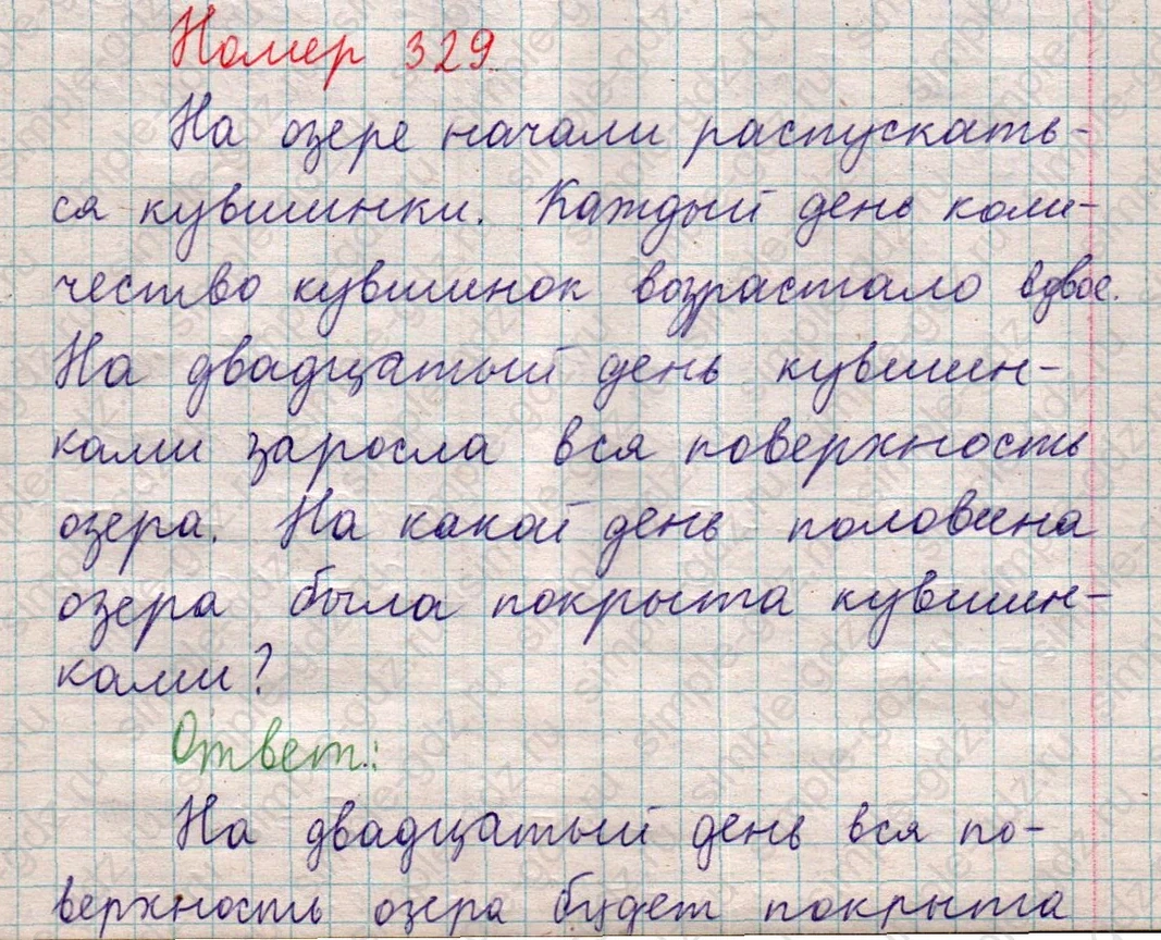 matematika class-5  Математика 5 класс учебник Мерзляк, Полонский - 1 Часть страница 329 ответ 329