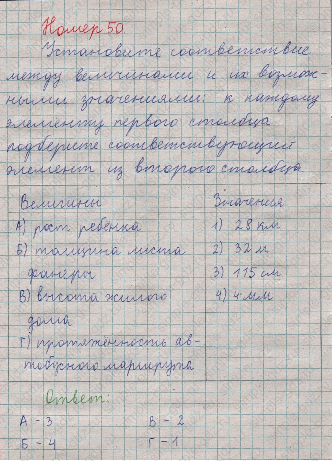 matematika class-5  Математика 5 класс учебник Мерзляк, Полонский - 1 Часть страница 50 ответ Номер 50