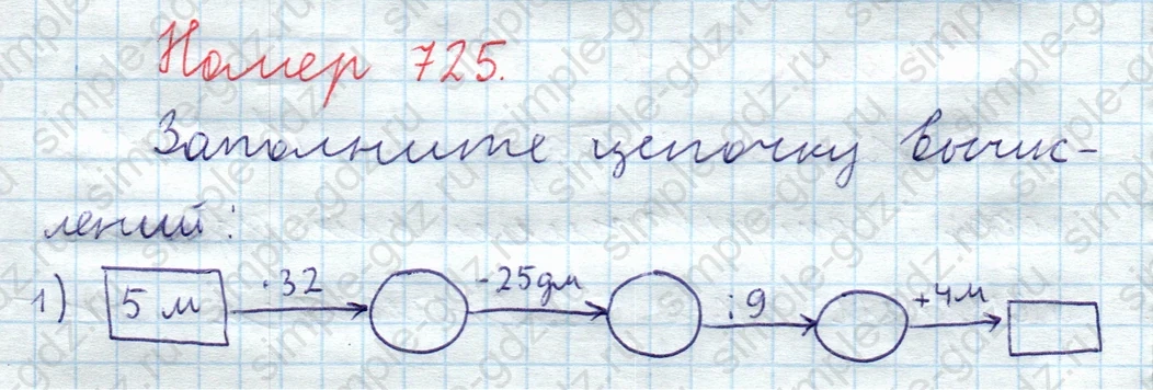 matematika class-5  Математика 5 класс учебник Мерзляк, Полонский - 1 Часть страница 725 ответ Номер 725