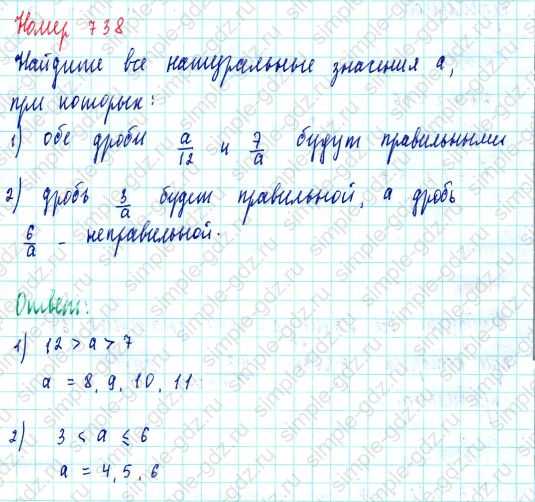 matematika class-5  Математика 5 класс учебник Мерзляк, Полонский - 1 Часть страница 738 ответ Номер 738